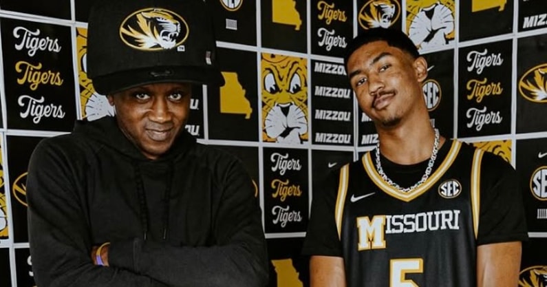 Missouri coach Dennis Gates and commit Jason Crowe Jr.